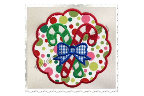 Applique Framed Candy Canes Design